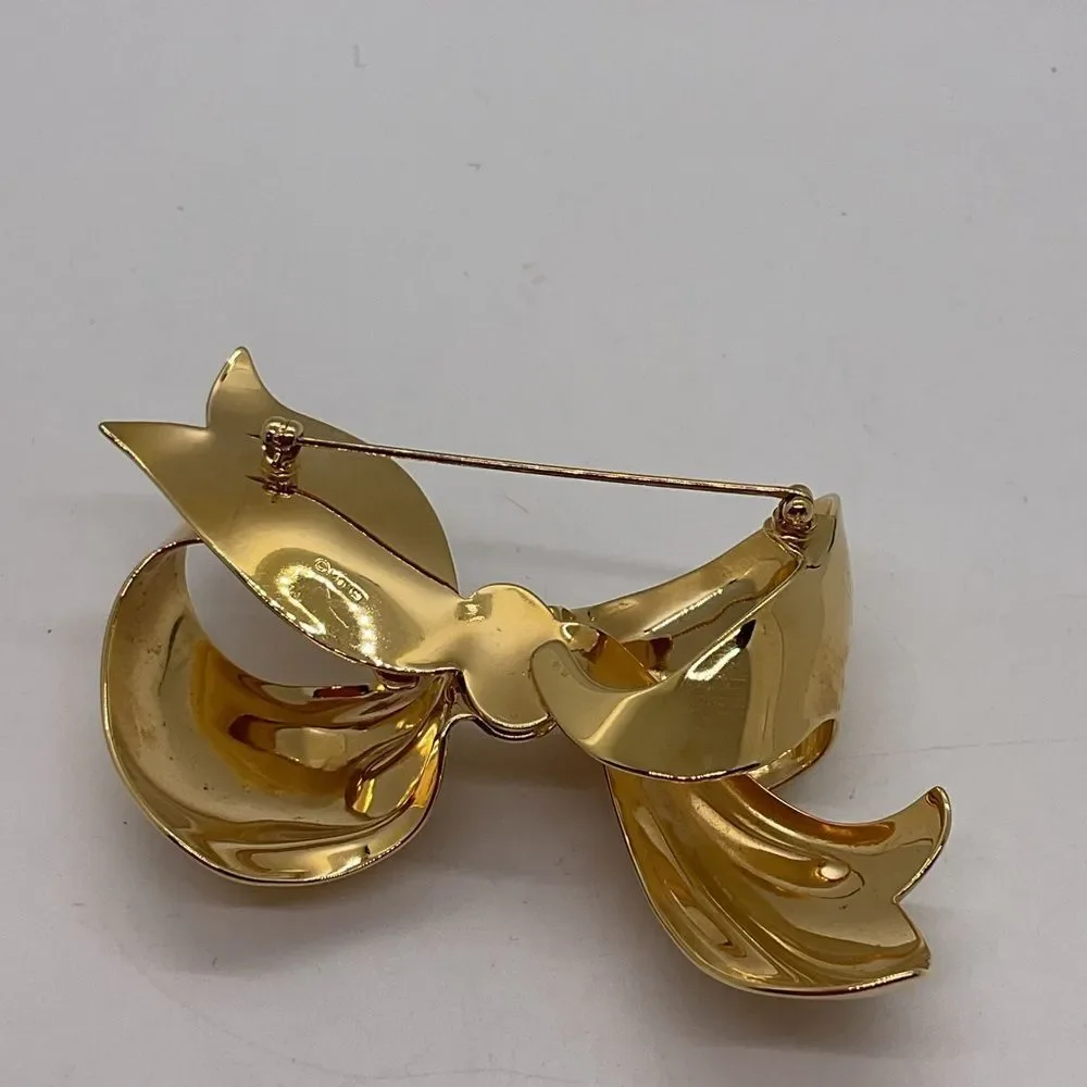 Monet Gold Toned Bow Brooch